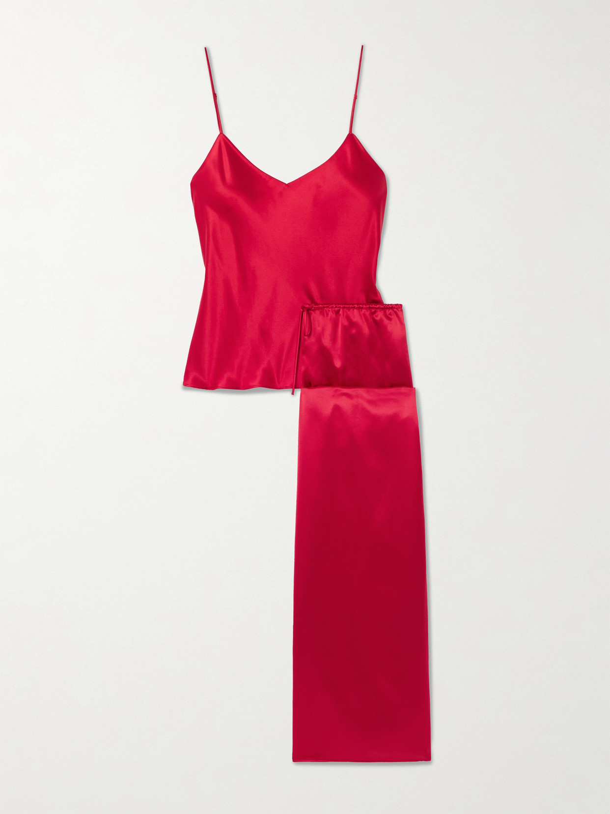 Olivia Von Halle Bliss Silk-satin Pajama Set In Red