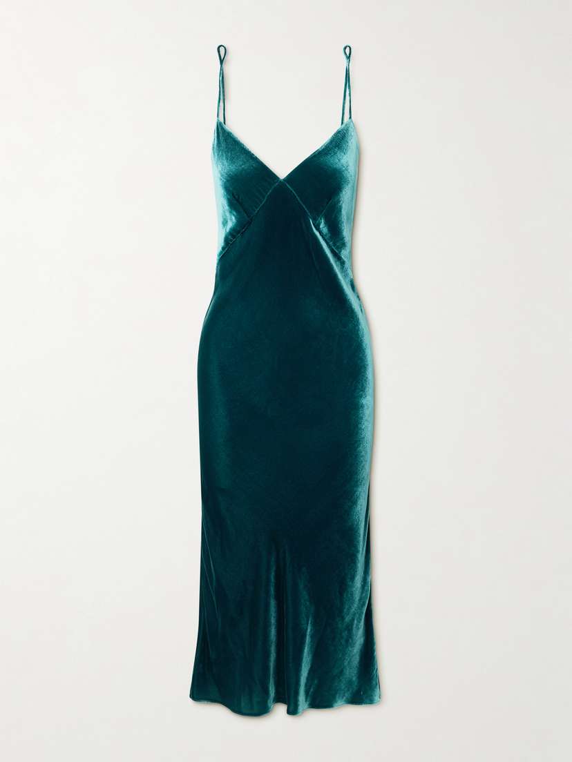 Olivia von Halle Issa Velvet Midi Dress