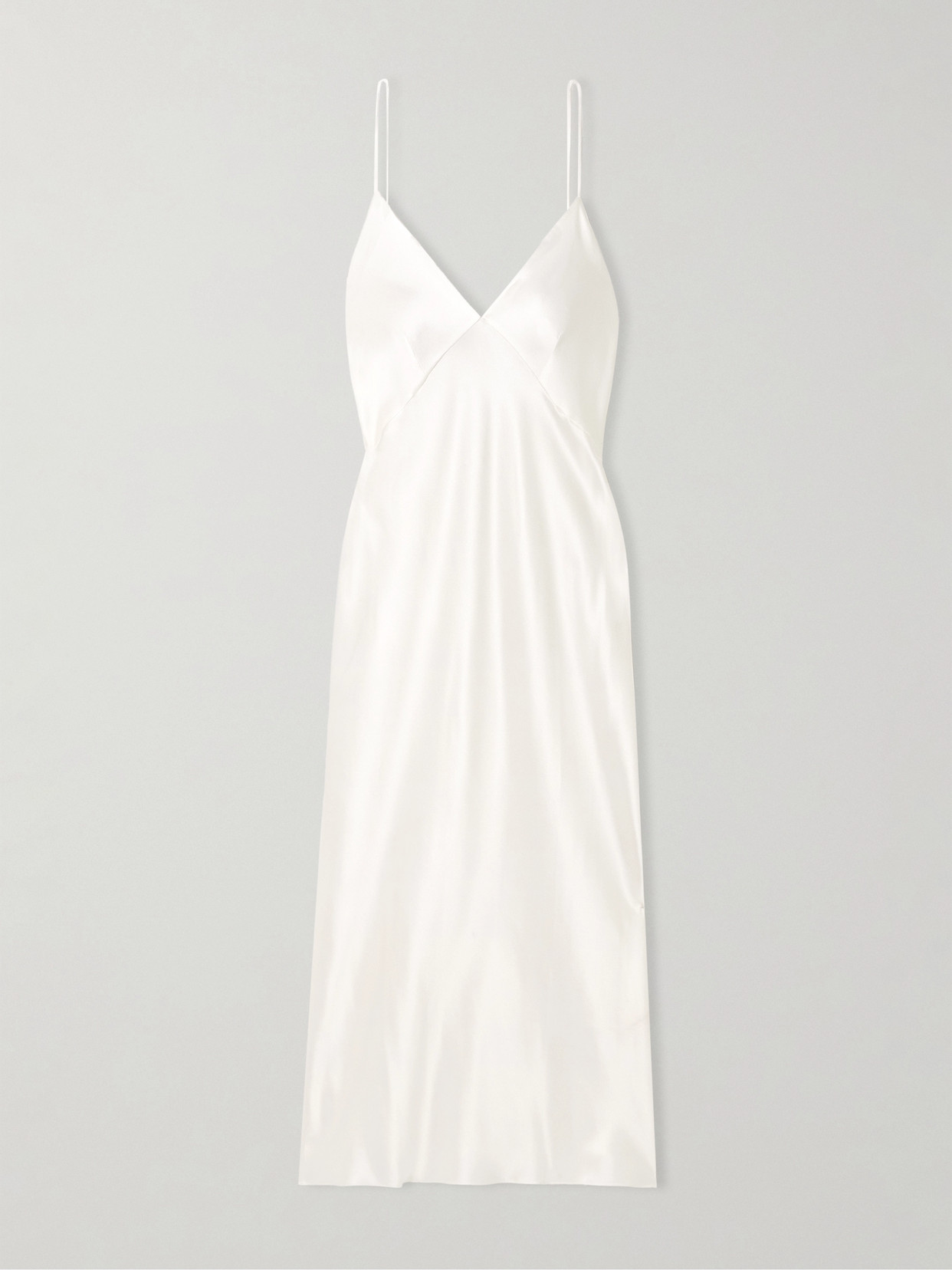 Olivia Von Halle Issa Silk-satin Nightdress In White