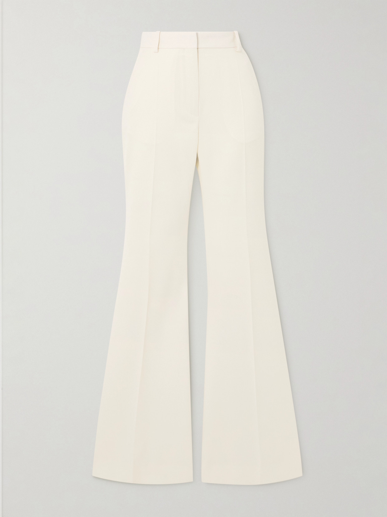 Nina Ricci Wool-gabardine Flared Pants In Cream