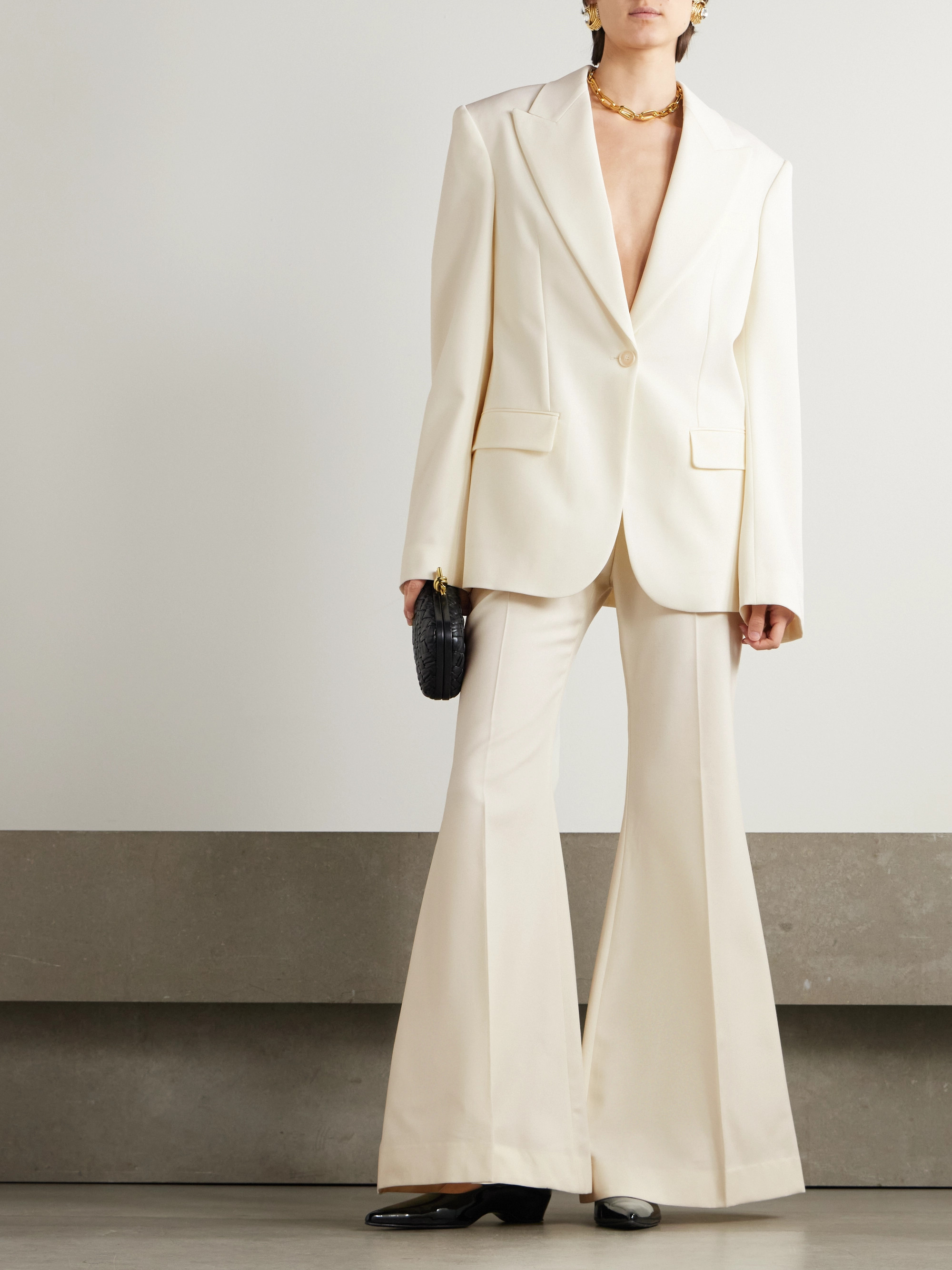Nina Ricci Wool-gabardine flared pants thumbnail