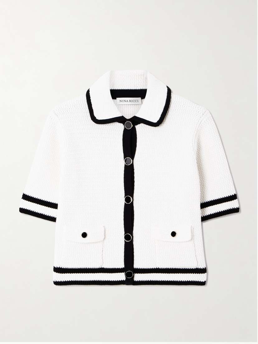 Nina Ricci Waffle-knit Cotton-blend Cardigan