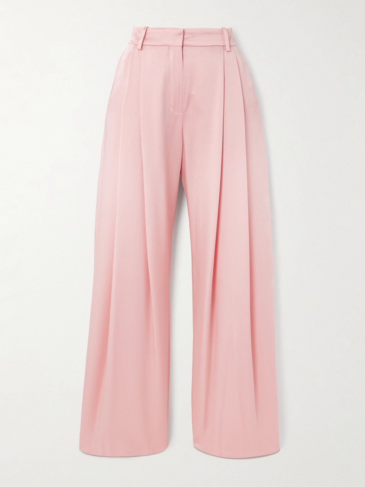 Nina Ricci Pleated Crepe Wide-leg Pants In Pink