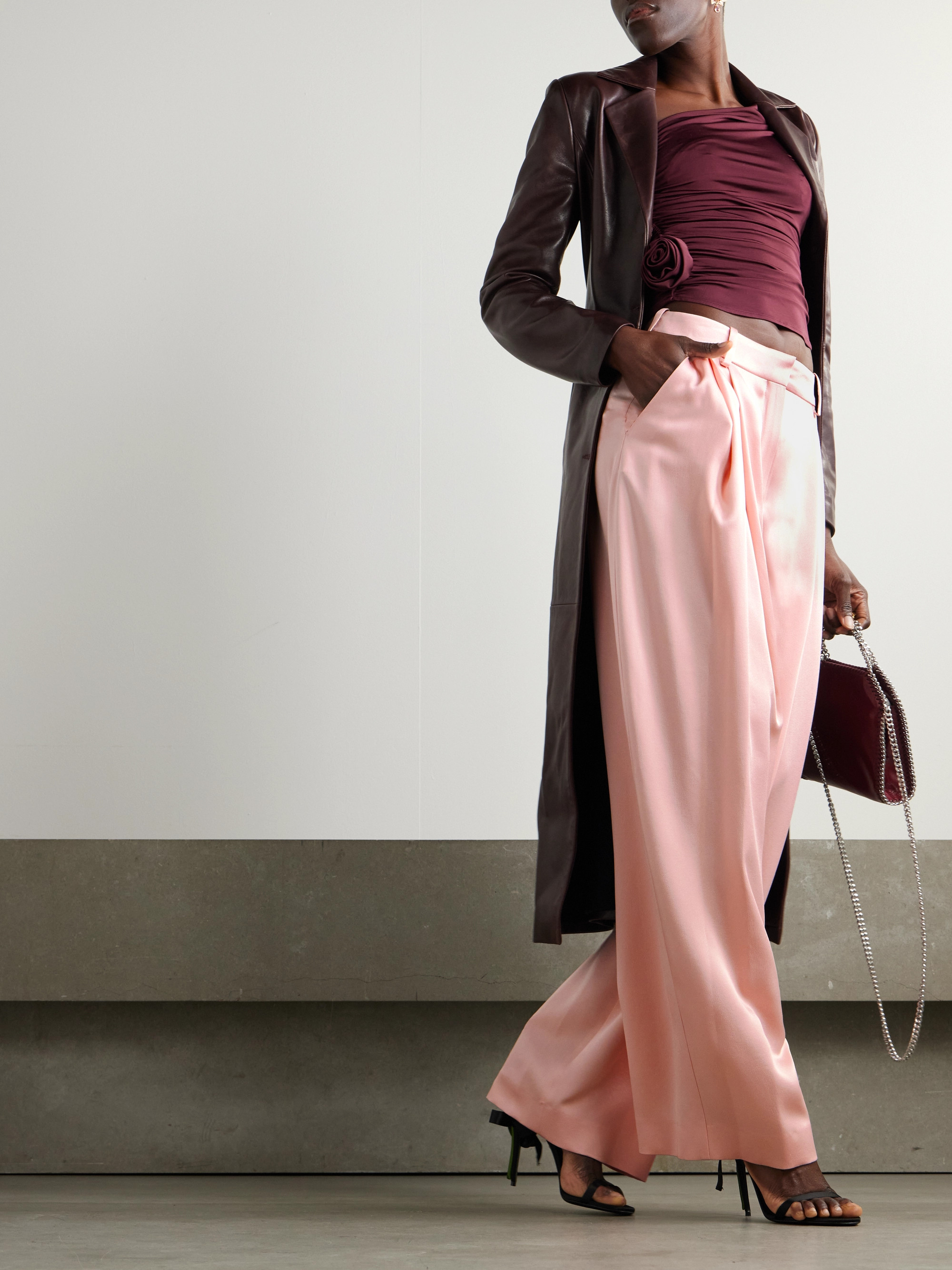 Nina Ricci Pleated crepe wide-leg pants thumbnail