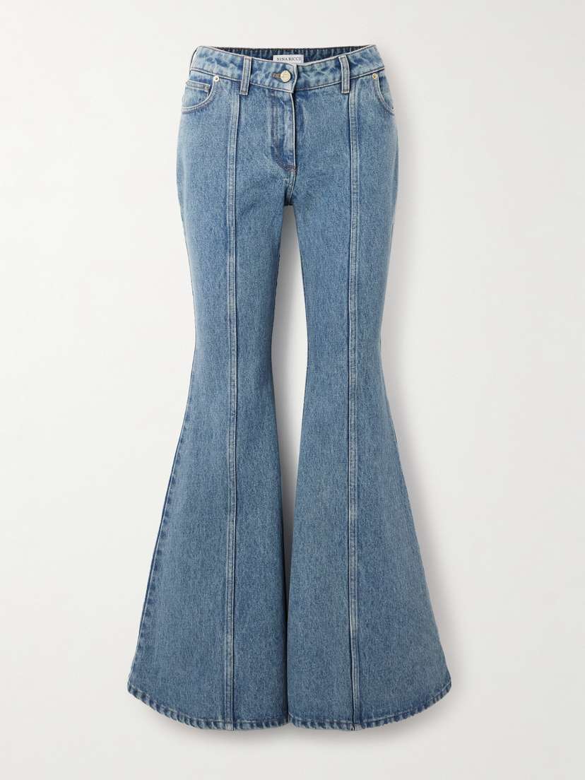 Nina Ricci Paneled Mid-rise Flared Jeans