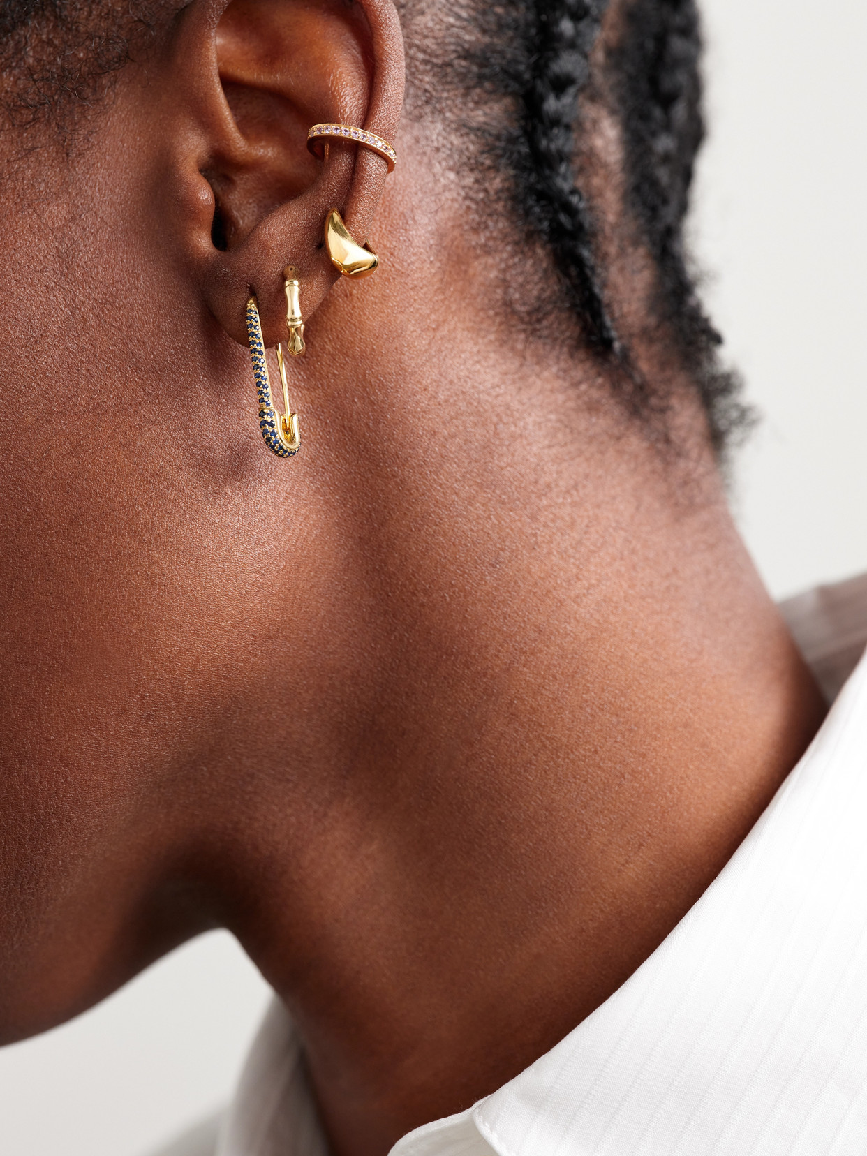 Anita Ko Baby Claw 18-karat Gold Hoop Earrings In Gold