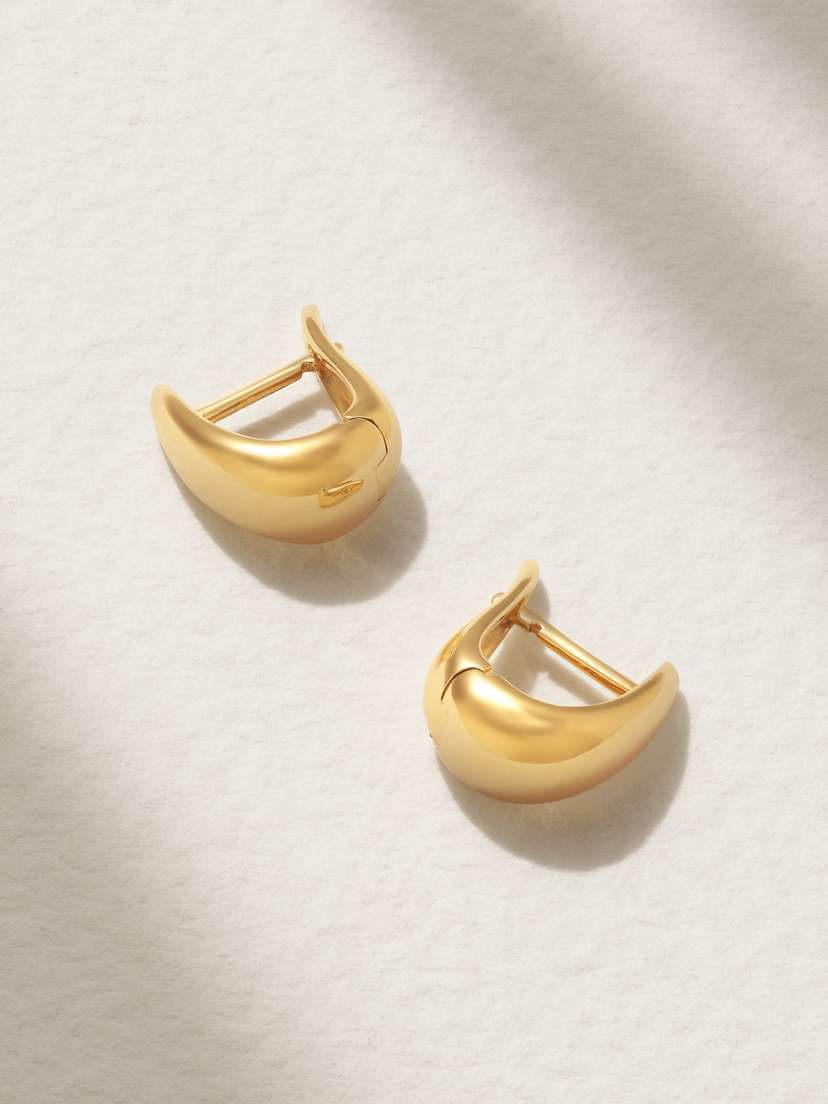 Anita Ko Baby Claw 18-karat Gold Hoop Earrings