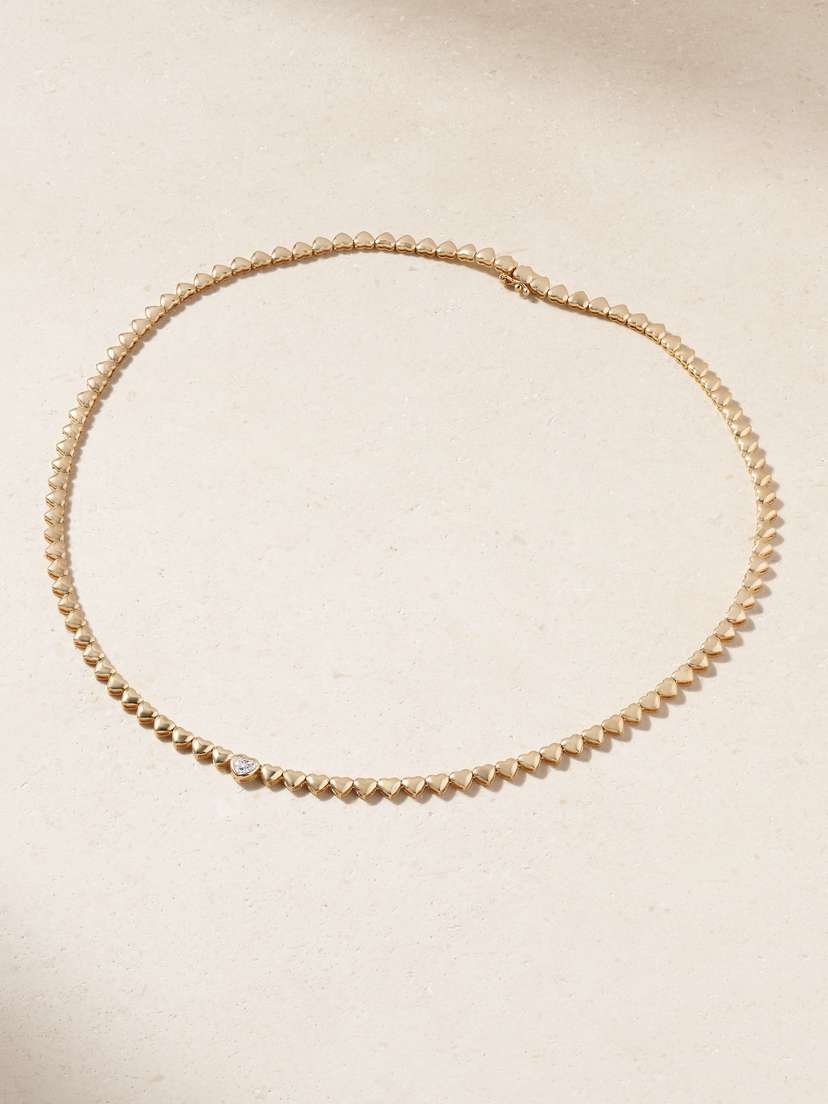 Anita Ko Heart 18-karat Gold Diamond Necklace