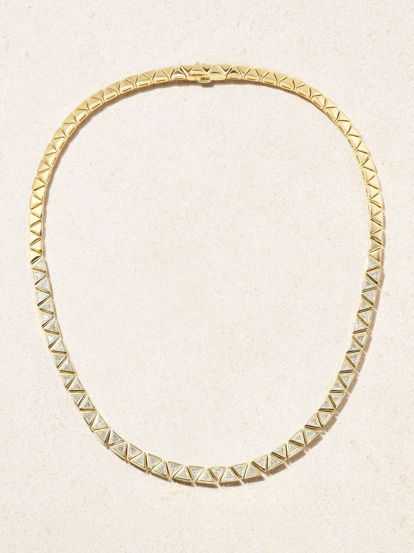 Anita Ko Trillion 18-karat Gold Diamond Necklace