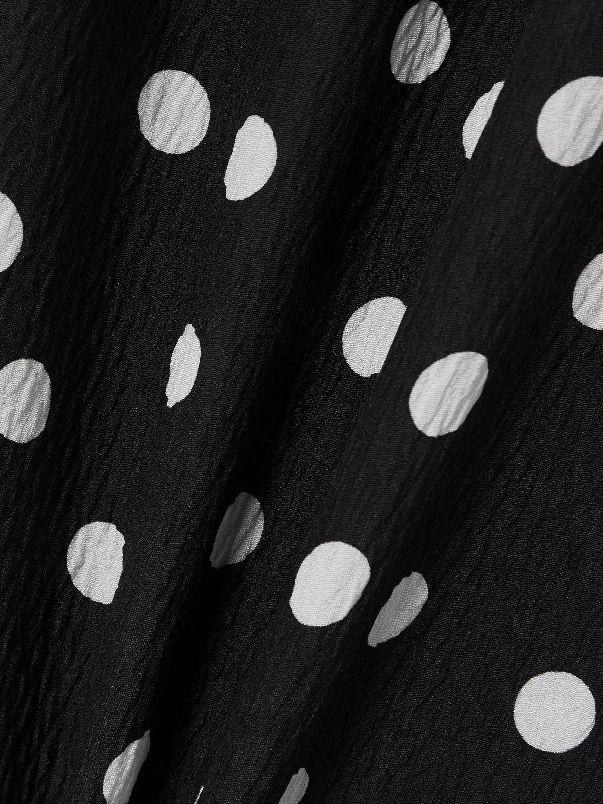 Dima Ayad Polka-dot textured-crepe wide-leg pants