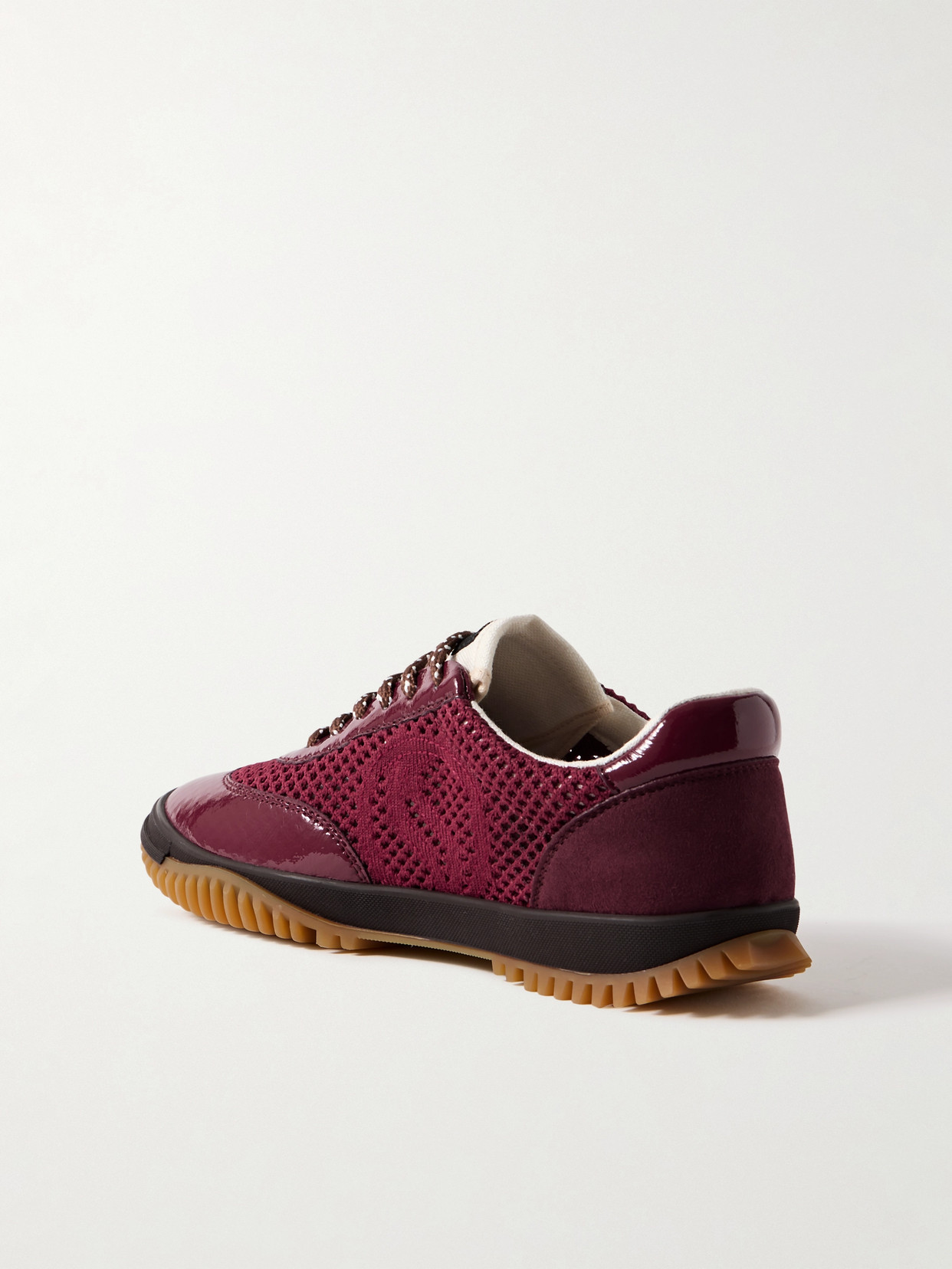 Stella Mccartney Burgundy S-wave Sport Mesh Paneled Sneakers In Burgundy