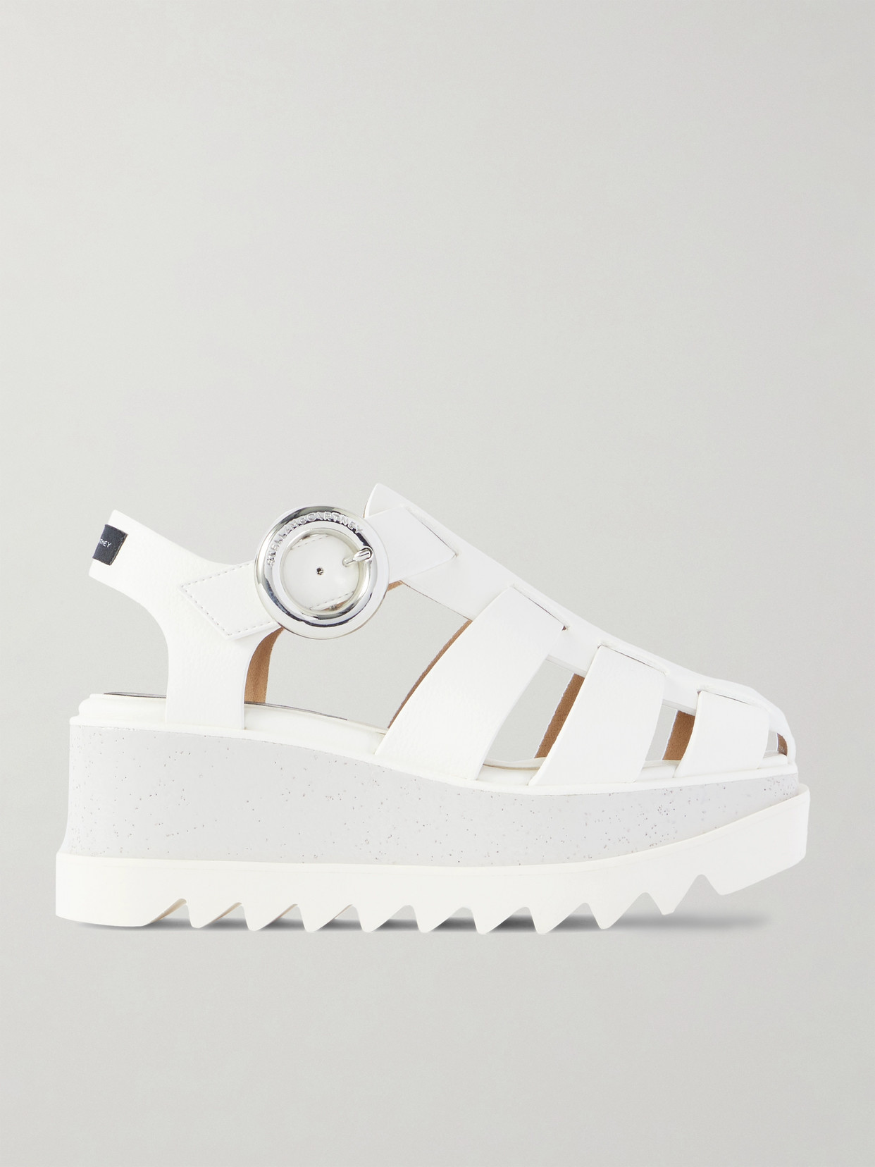 Stella Mccartney Elyse Recycled Wedge Sandals In Ivory