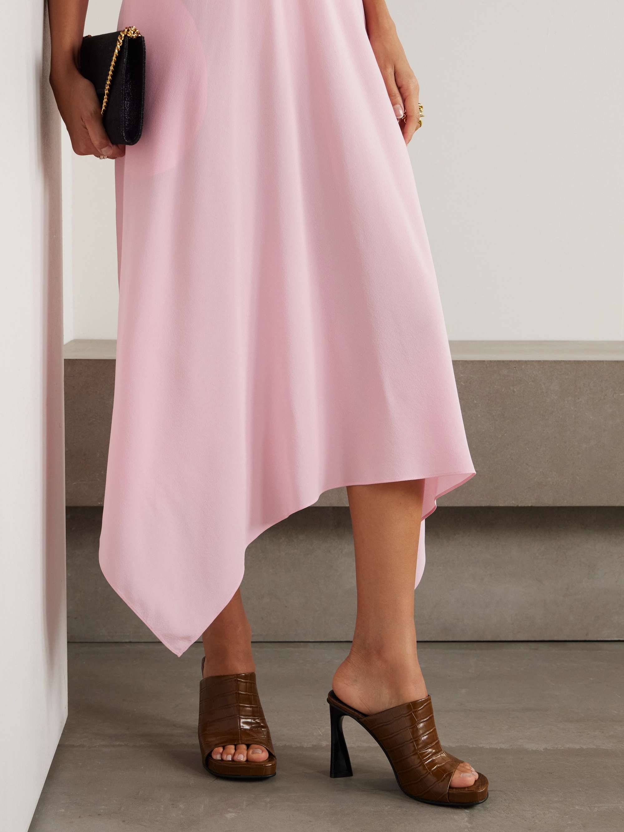 STELLA MCCARTNEY Open-back silk-crepon midi dress | NET-A-PORTER STELLA MCCARTNEY Open-back silk-crepon midi dress | NET-A-PORTER