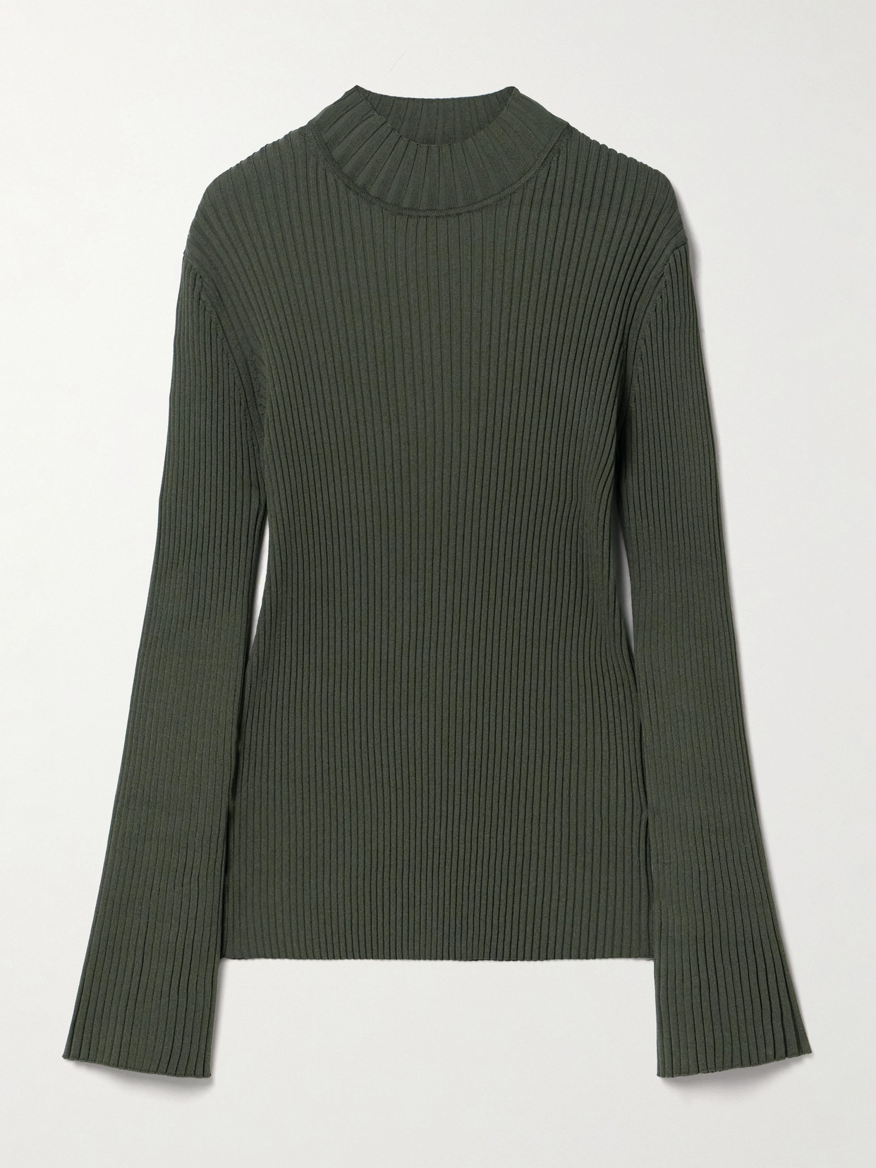Proenza Schouler Abigail Ribbed-knit Top In Green