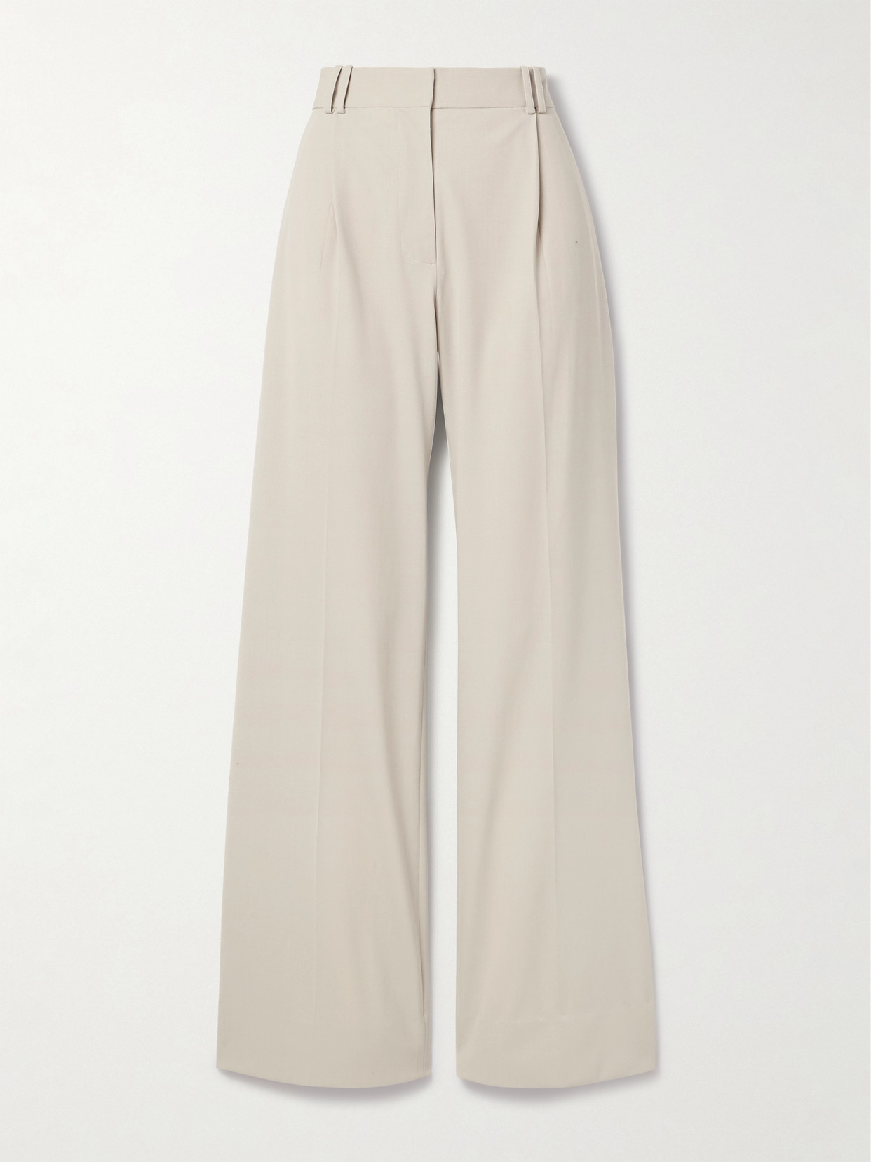 Proenza Schouler Savannah Pleated Wool-gabardine Wide-leg Pants In Gray