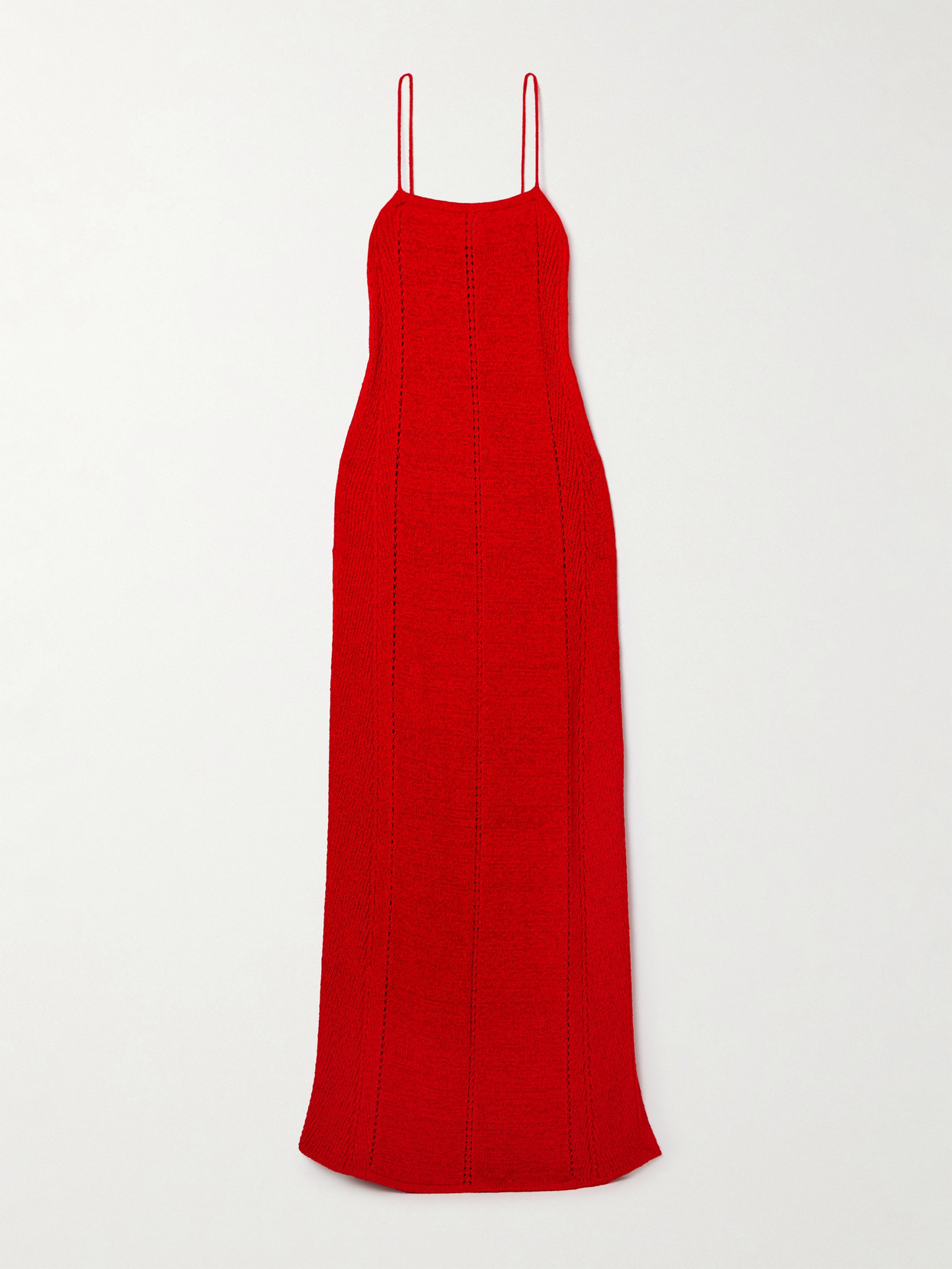 Proenza Schouler Suki Pointelle-knit Maxi Dress In Red