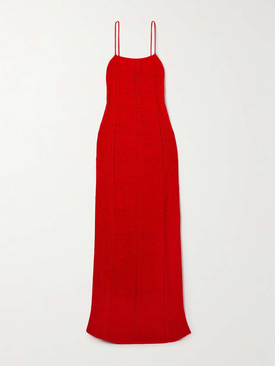 suki pointelle-knit maxi dress