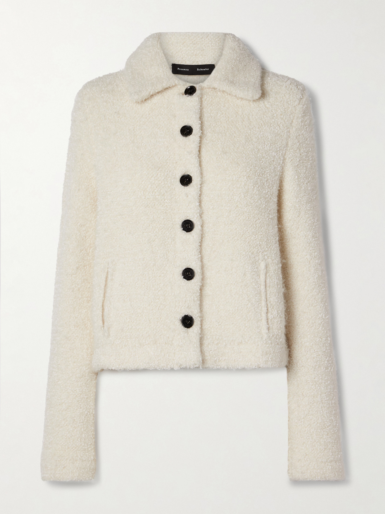 Proenza Schouler Sylvie Bouclé-knit Alpaca-blend Jacket In White