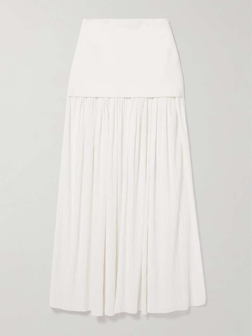 Proenza Schouler Paige Pleated Crepon And Stretch-knit Maxi Skirt