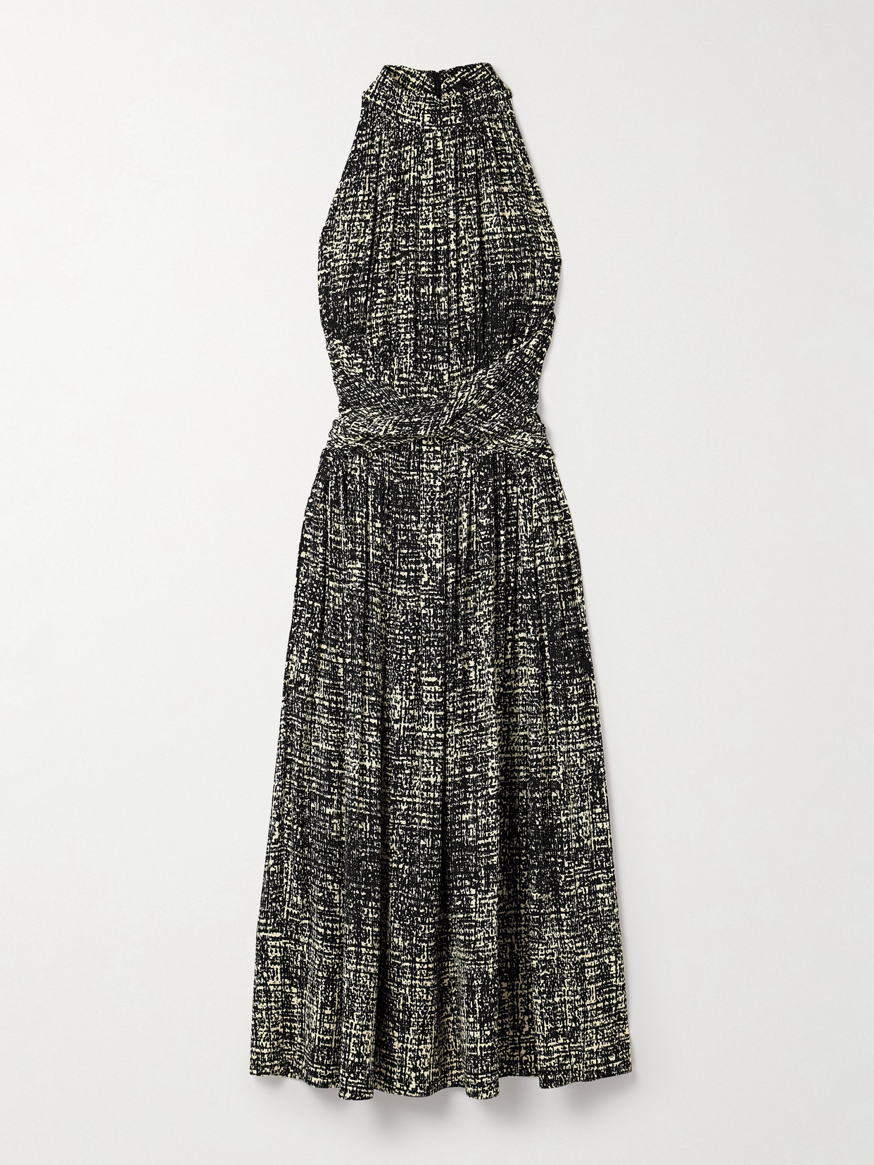 Proenza Schouler - Lola Twist-front Pleated Printed Crepe Maxi Dress - Black