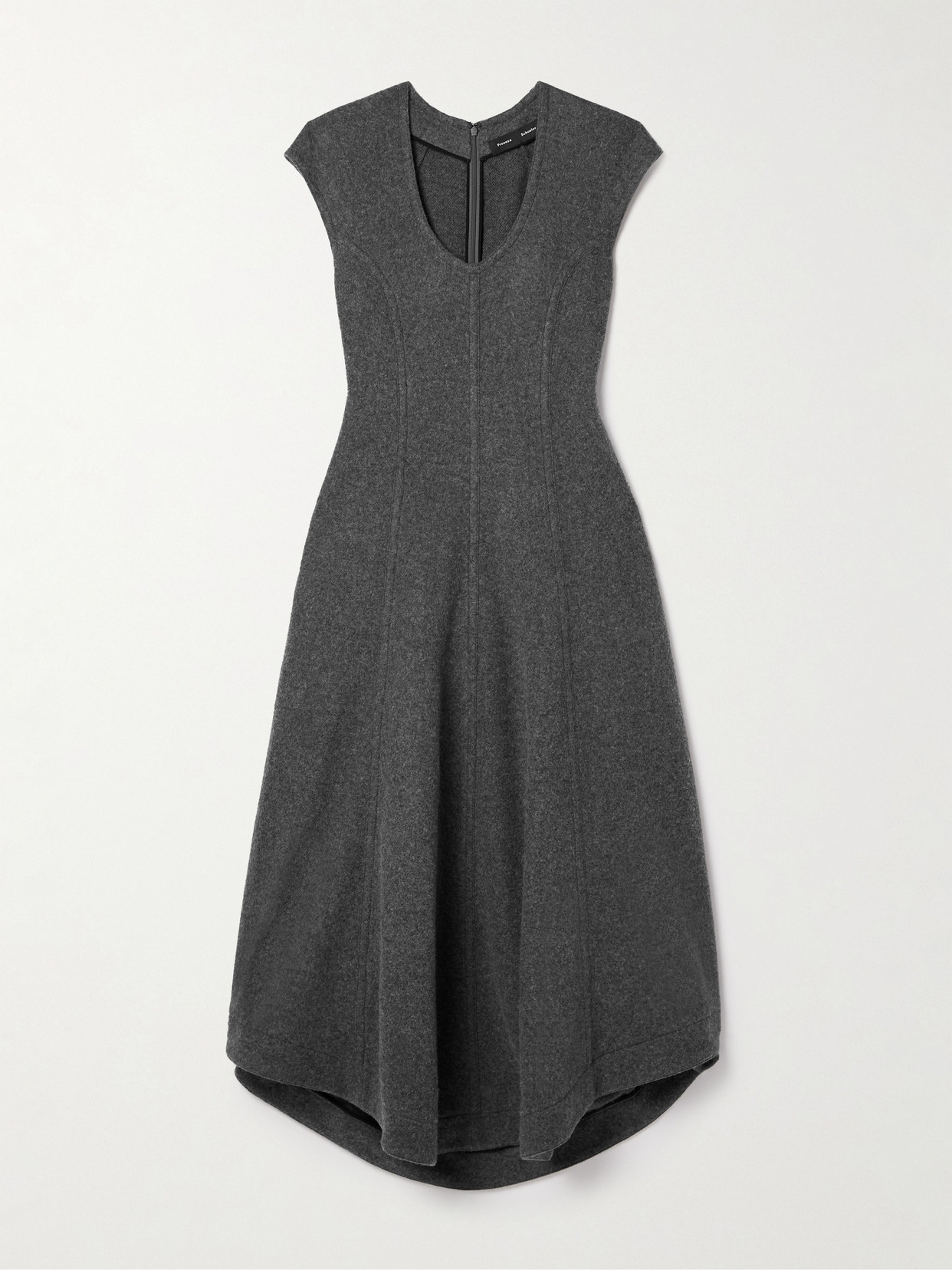Proenza Schouler Delilah Wool Jersey Midi Dress In Gray