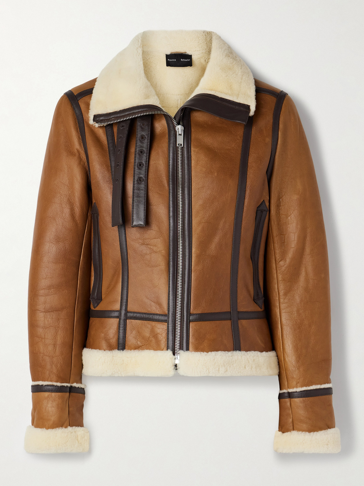 Proenza Schouler Arlo Shearling Jacket In Brown