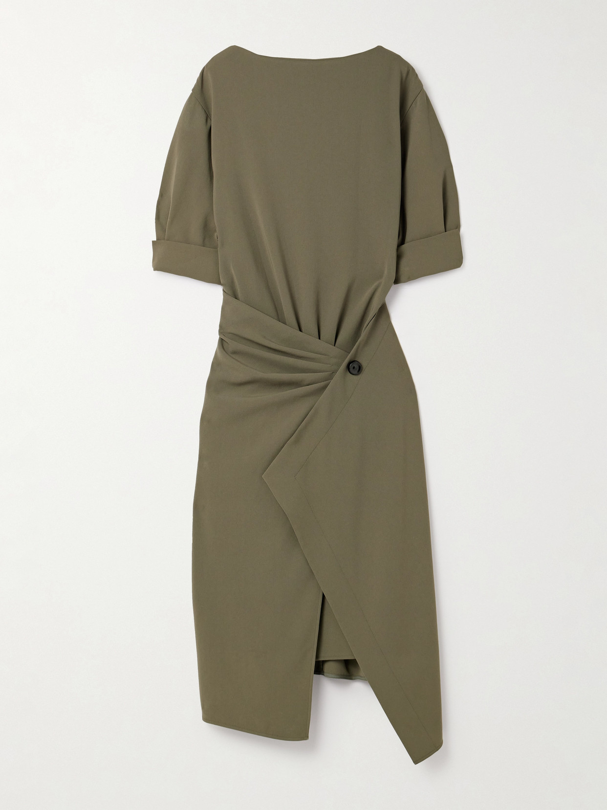 Proenza Schouler - Maisie Wrap-effect Pleated Crepe Midi Dress - Green