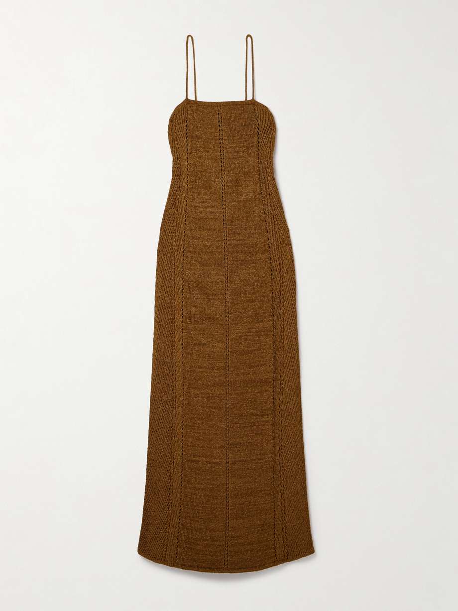 suki pointelle-knit maxi dress