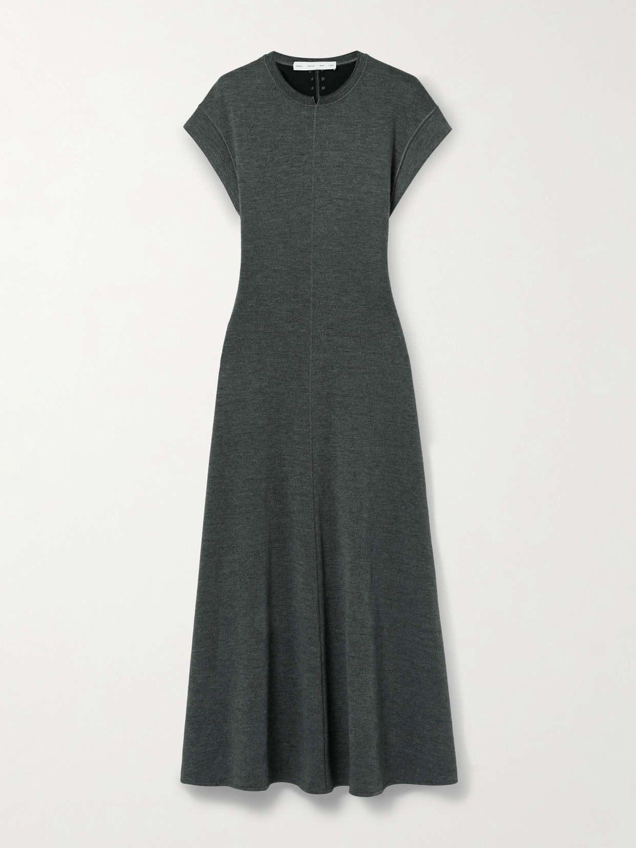 Shop Proenza Schouler White Label Melanie Ribbed Cotton-blend Maxi Dress In Gray