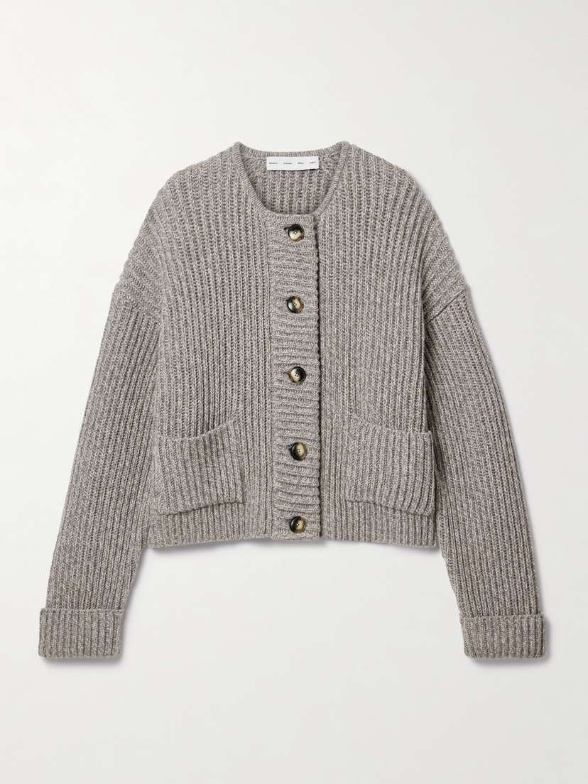 Proenza Schouler White Label Azura Ribbed Wool Cardigan