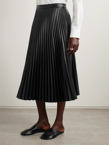 Proenza Schouler White Label Daphne pleated vegan leather midi skirt
