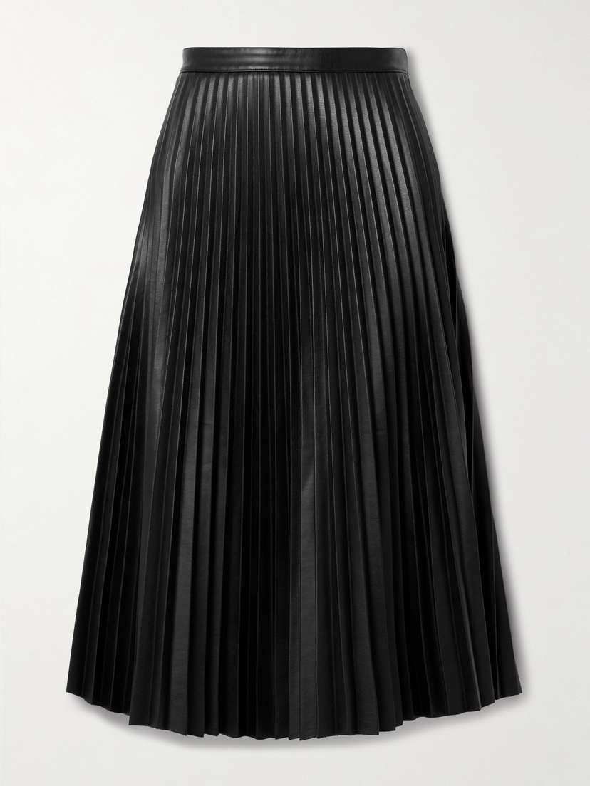 Proenza Schouler White Label Daphne Pleated Vegan Leather Midi Skirt
