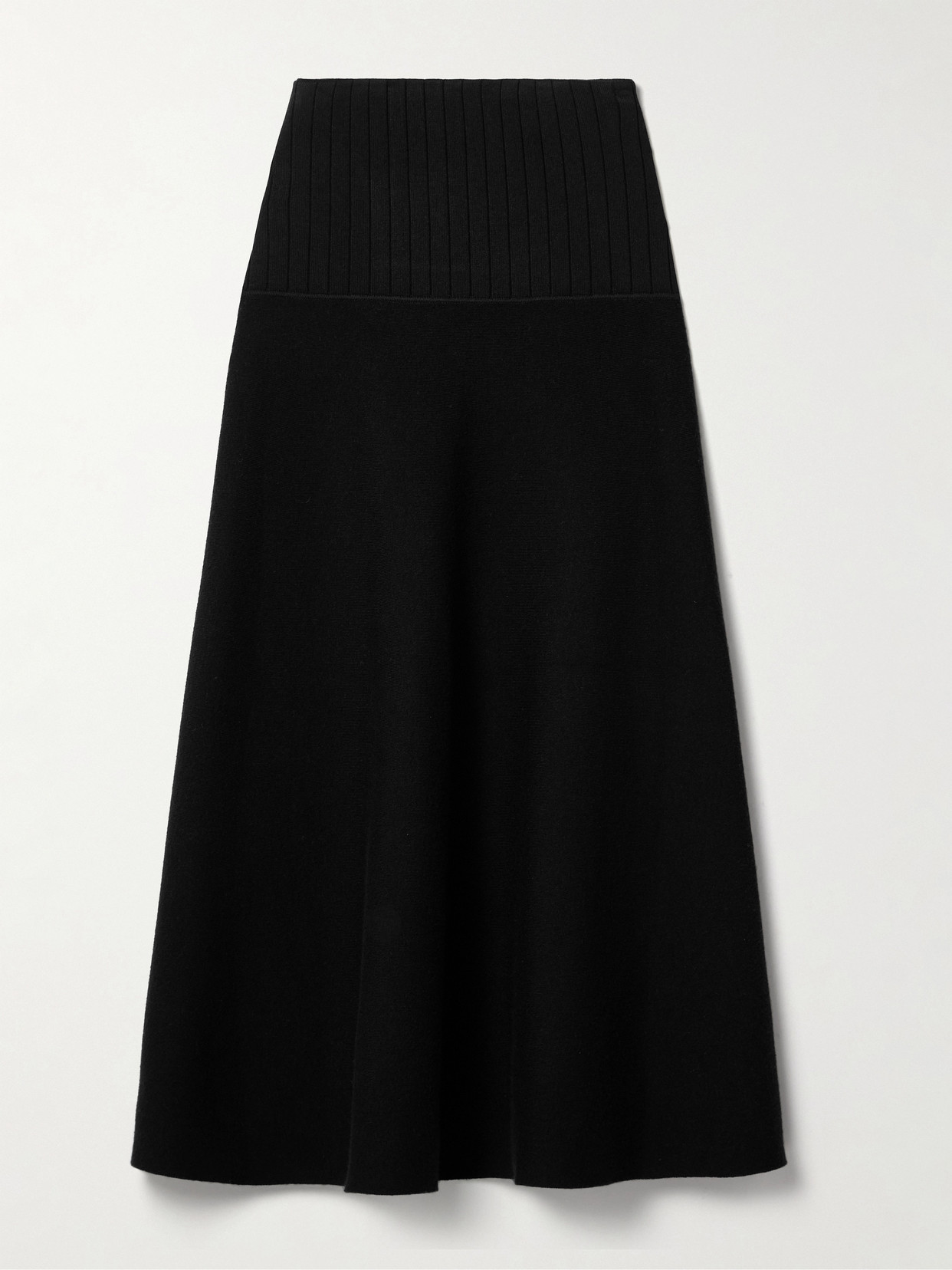 Proenza Schouler White Label Katalina Ribbed Ponte Midi Skirt In Black