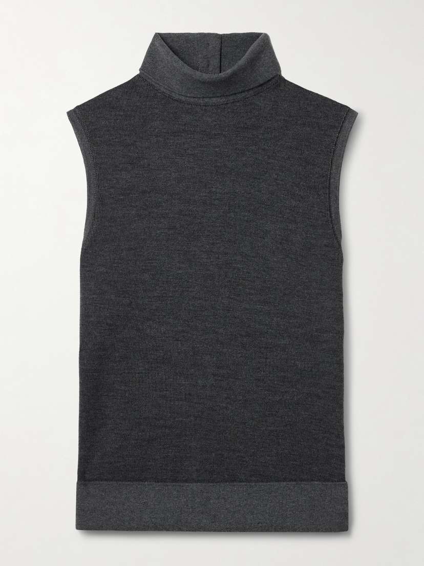 Proenza Schouler White Label Sandrine Ribbed Cotton-blend Turtleneck Tank