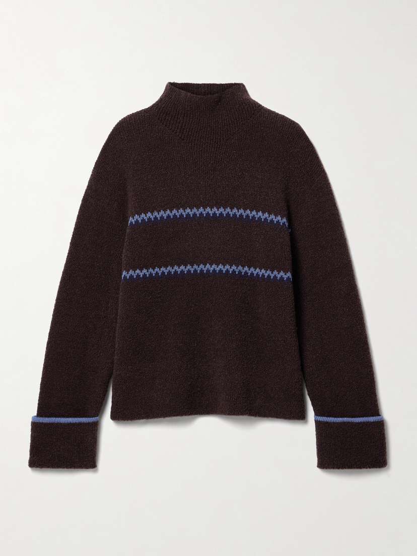 Proenza Schouler White Label Anne Fair Isle Merino Wool-blend Bouclé Turtleneck Sweater