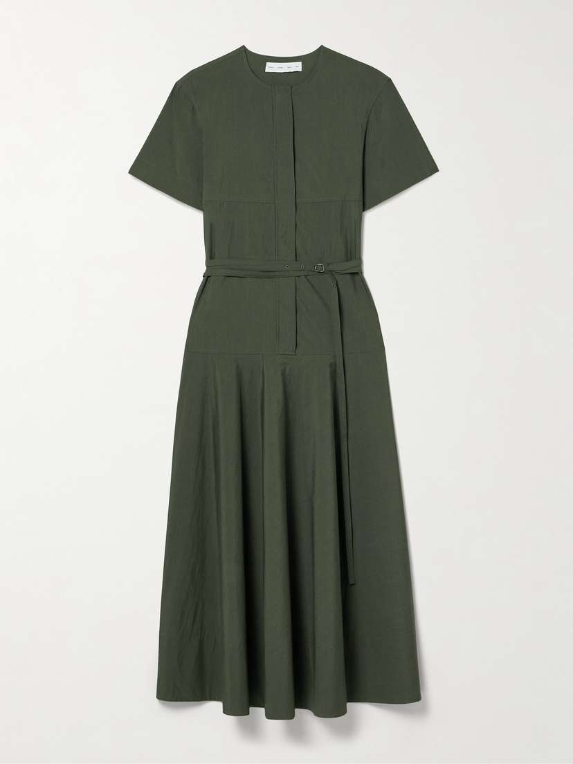 Proenza Schouler White Label Elizabeth Belted Cotton-blend Midi Dress