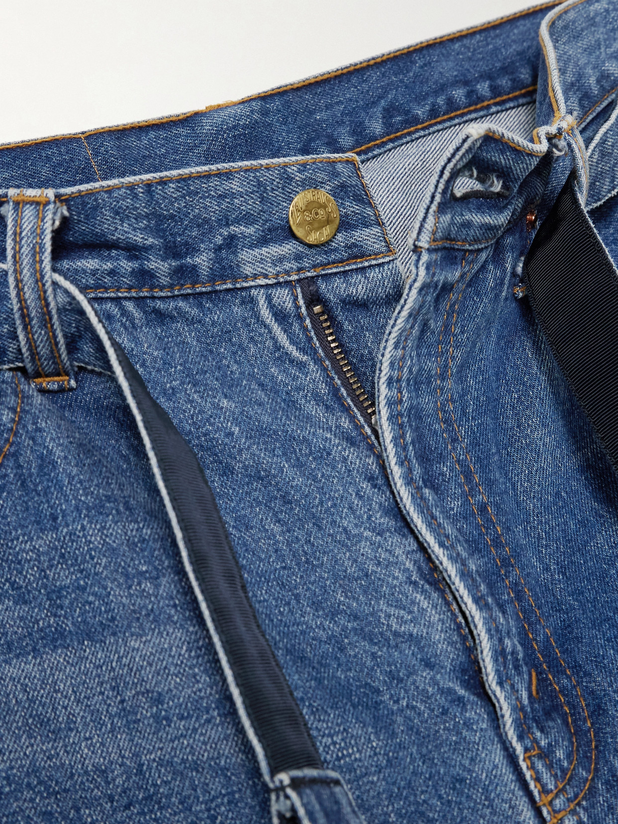 Sacai + Levi's Belted High-rise Wide-leg Jeans