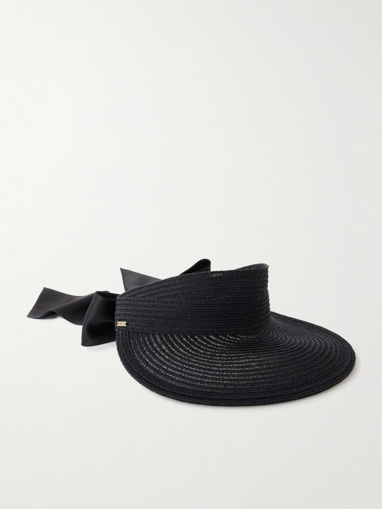 Eugenia Kim Ricky Grosgrain-trimmed Hemp-blend Visor In Black