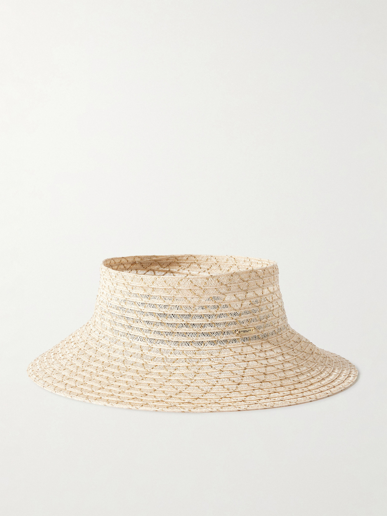 Eugenia Kim Kayla Cutout Metallic Hemp-blend Sunhat In Neutrals