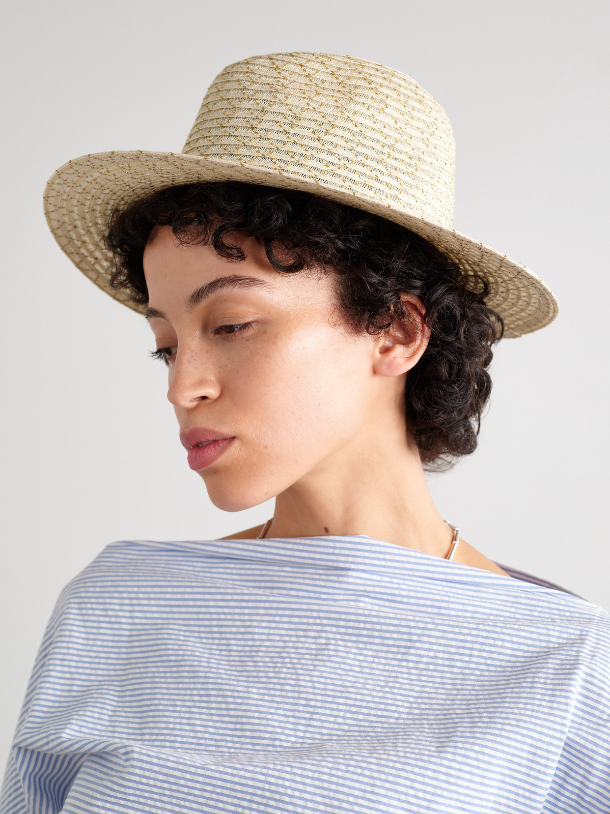Eugenia Kim Courtney Hemp Straw Fedora Hat In Neutrals