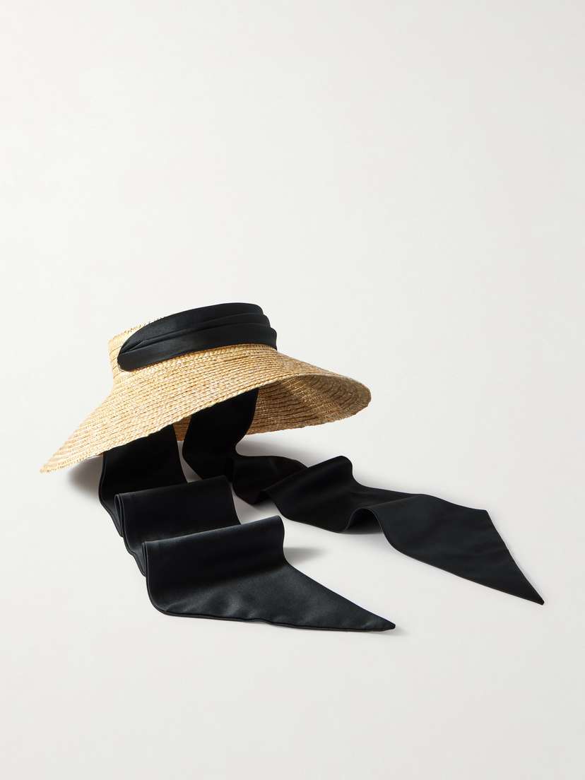 Eugenia Kim Arabella Cutout Satin-trimmed Straw Sunhat