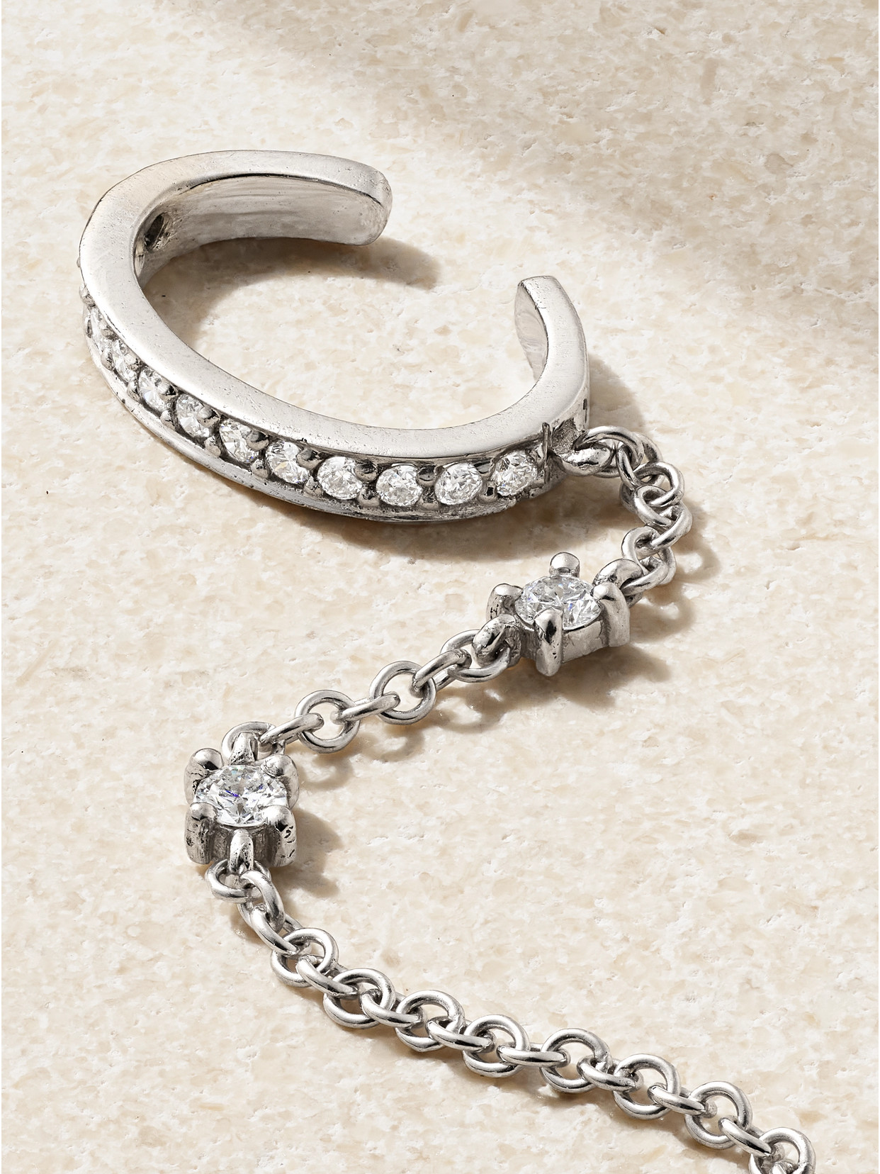 Anita Ko 18-karat White Gold Diamond Ear Cuff In Silver