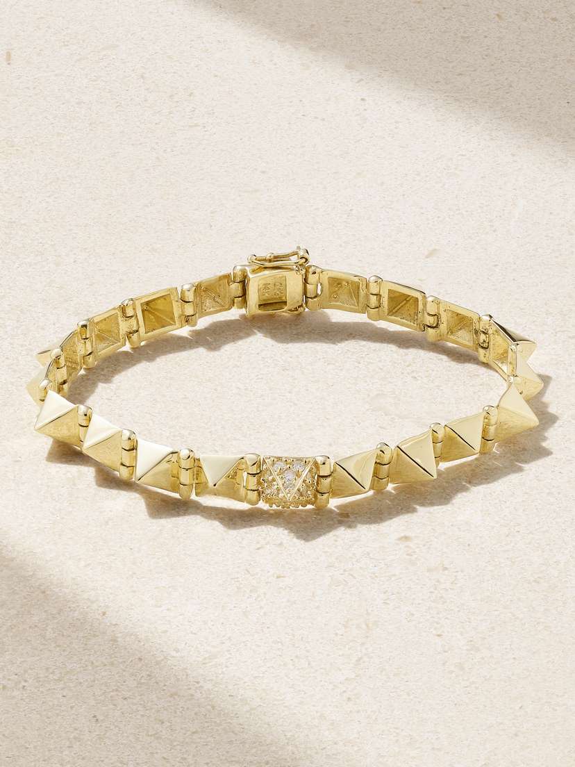 Anita Ko Small Spike 14-karat Gold Diamond Bracelet