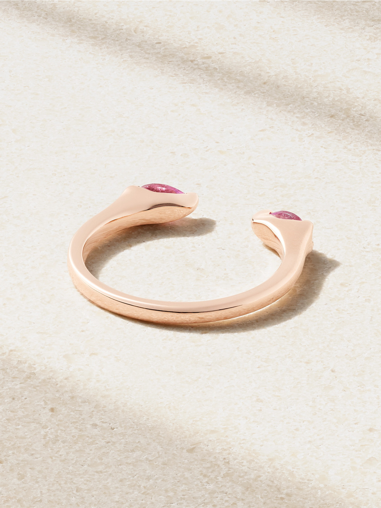 Anita Ko 18k Yellow Gold Pink Sapphire Pear Orbit Ring In Pink