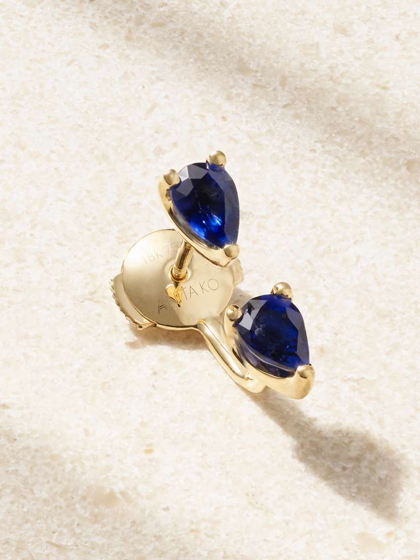 Anita Ko Orbit 18-karat Gold Sapphire Single Earring