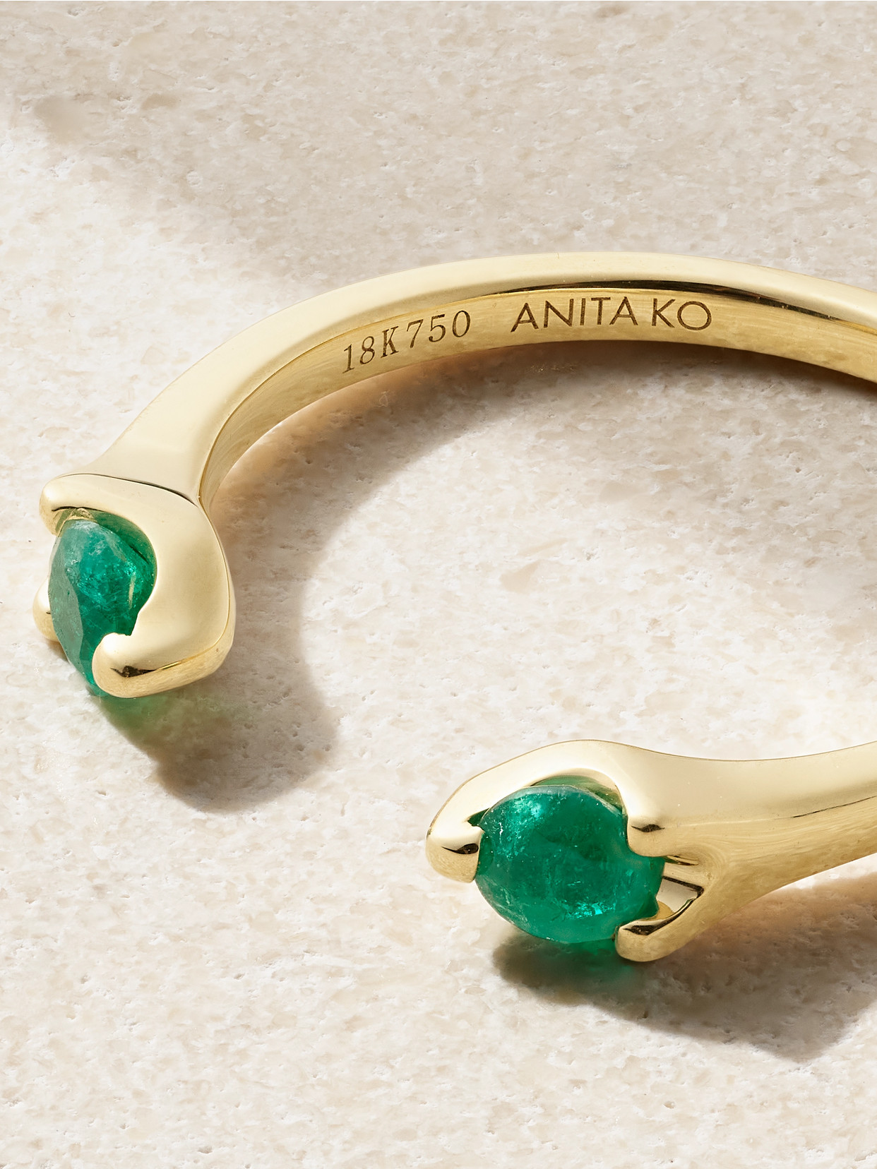 Anita Ko Orbit 18-karat Gold Emerald Ring In Green