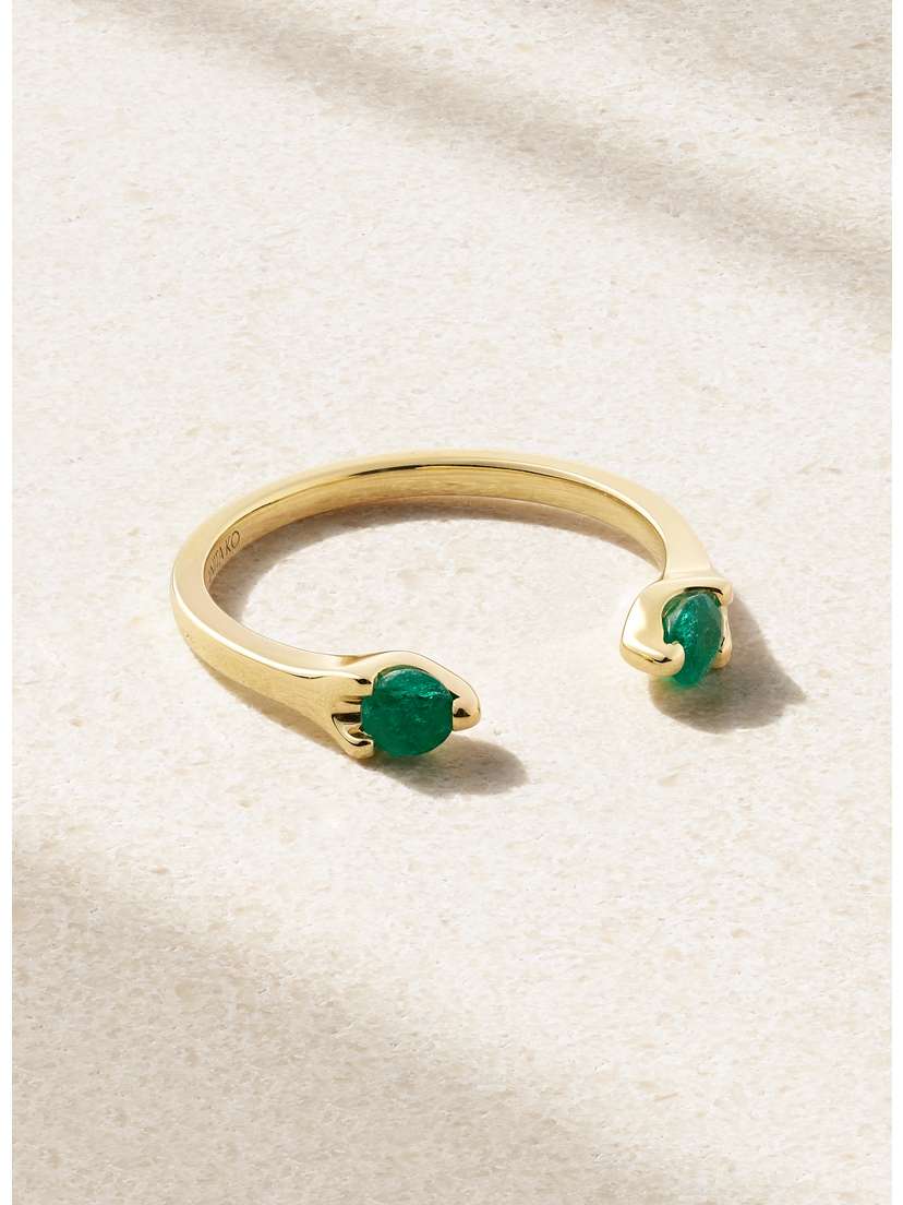 Anita Ko Orbit 18-karat Gold Emerald Ring