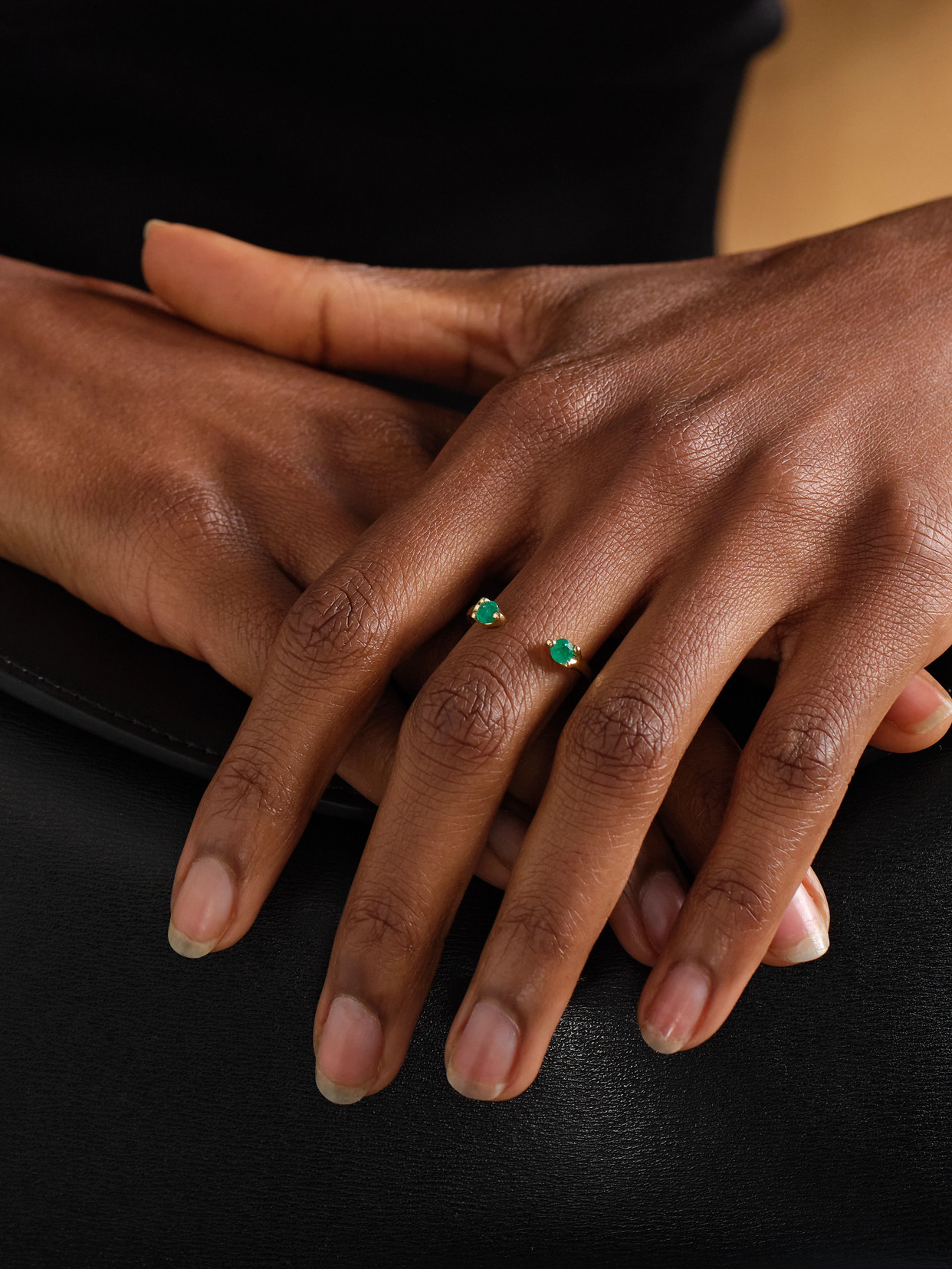 Anita Ko Orbit 18-karat Gold Emerald Ring In Green