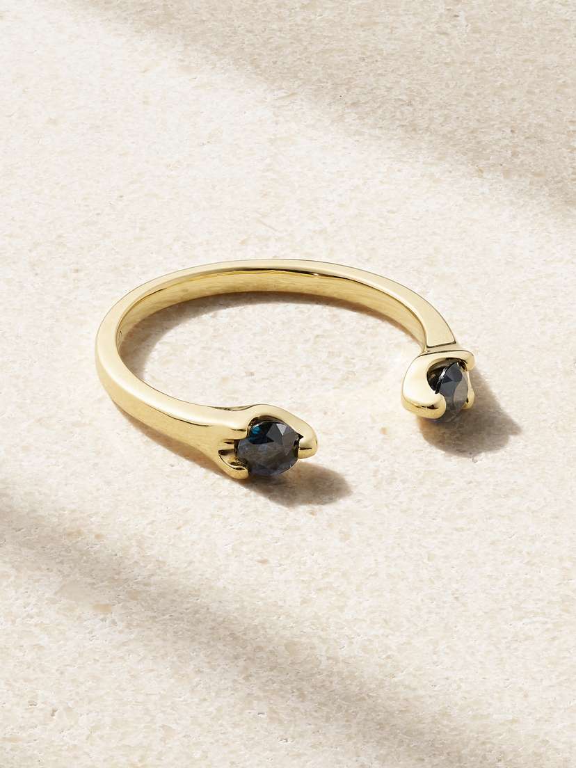 Anita Ko Orbit 18-karat Gold Sapphire Ring