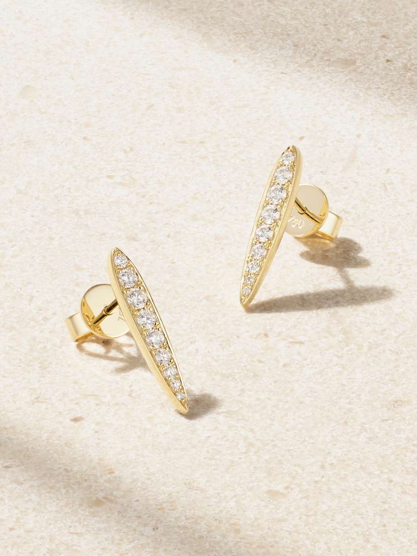 Anita Ko Small Spear 18-karat Gold Diamond Earrings